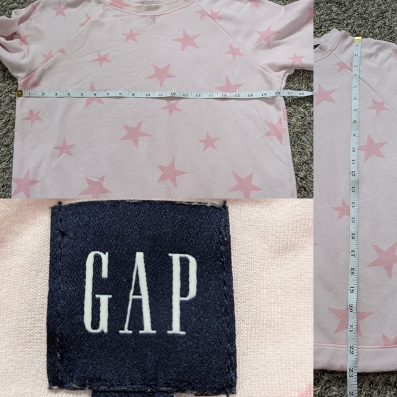 ✨3/$15 GAP Pink Star Tie Waist Long Sleeve Pullover Sweatshirt M - Picture 8 of 8